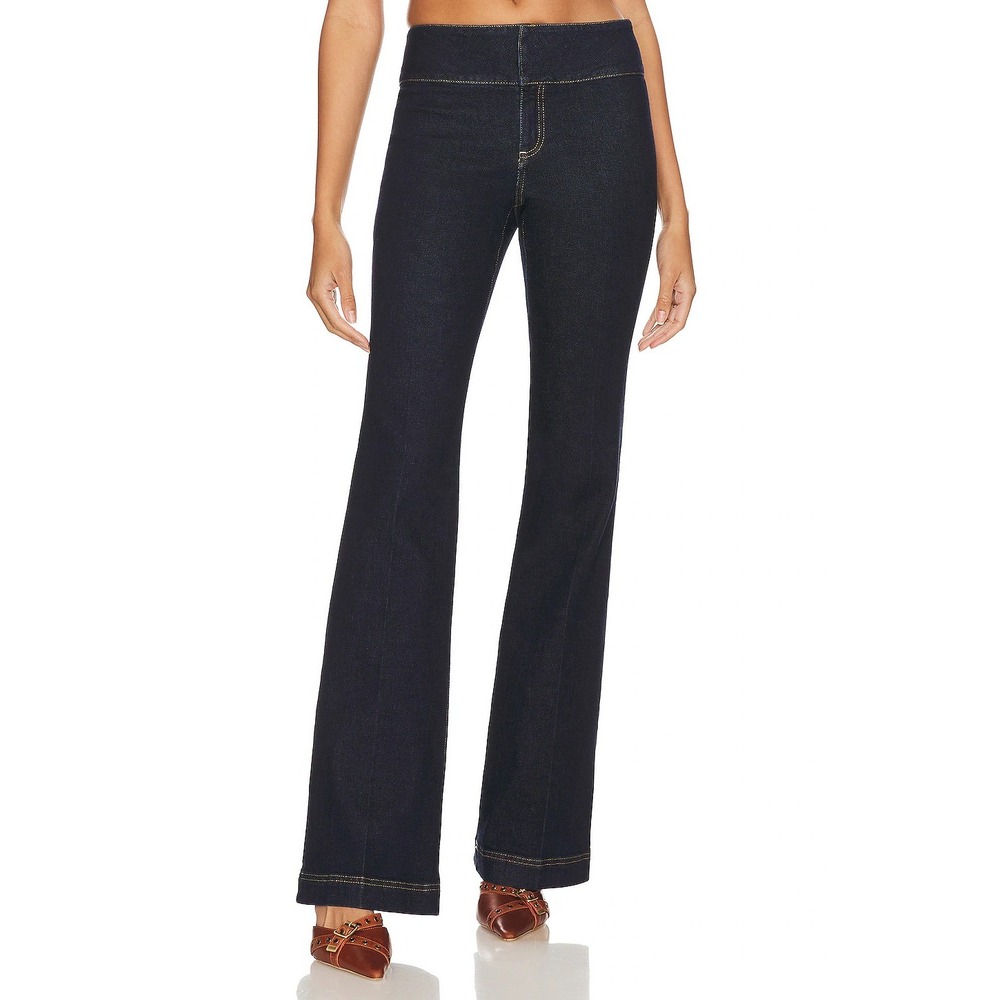 Alice + Olivia Women's Olivia Jean Dark Rinse Size 29 Wide Leg Flare Denim